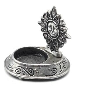 VINTAGE Metal Pewter Celestial Tea Light Holder by Carson Statesmetal